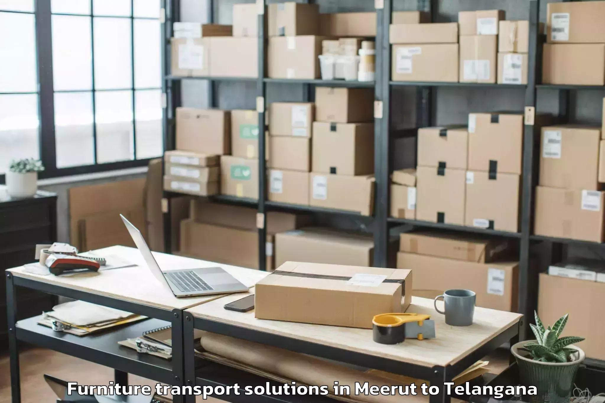 Top Meerut to Chilkur Furniture Transport Solutions Available